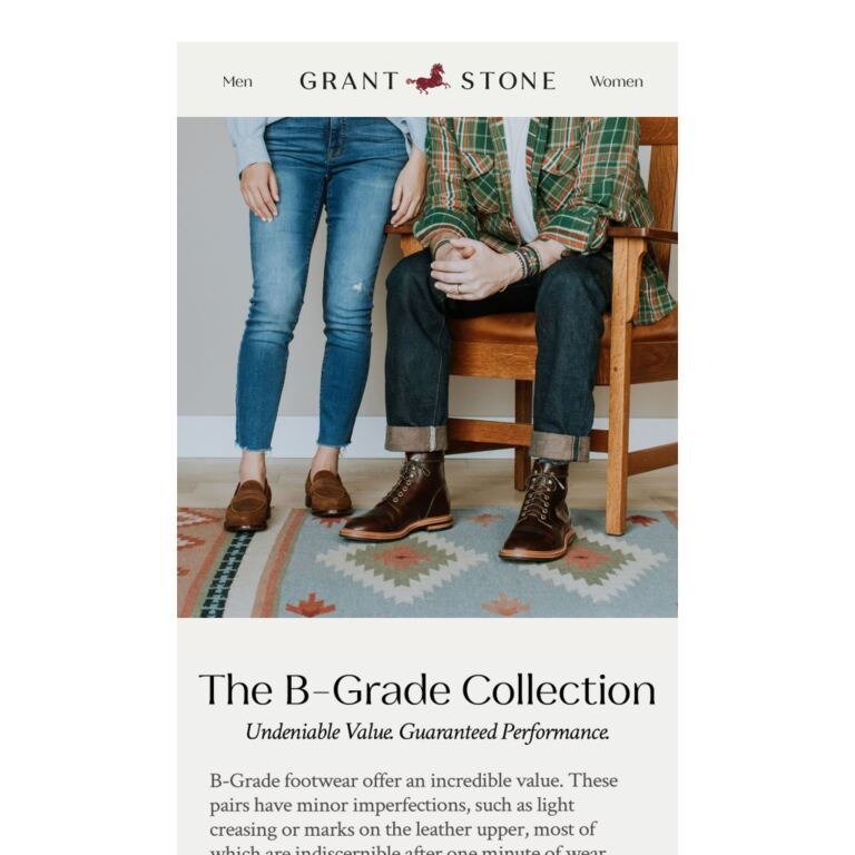 Introducing the B-Grade Collection - newsletter screenshot