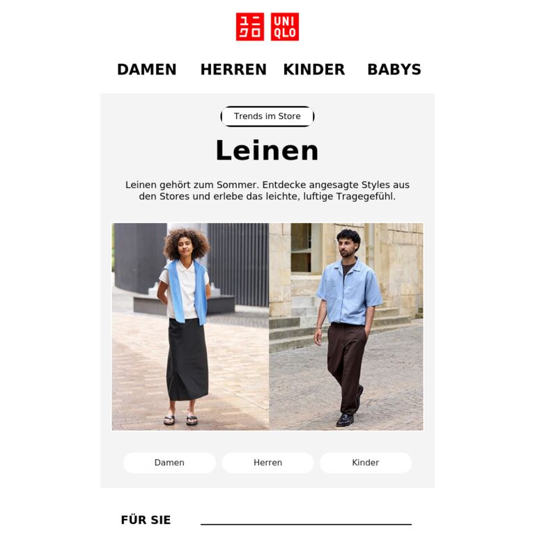Jetzt im Trend: Leinen-Must-Have - newsletter screenshot