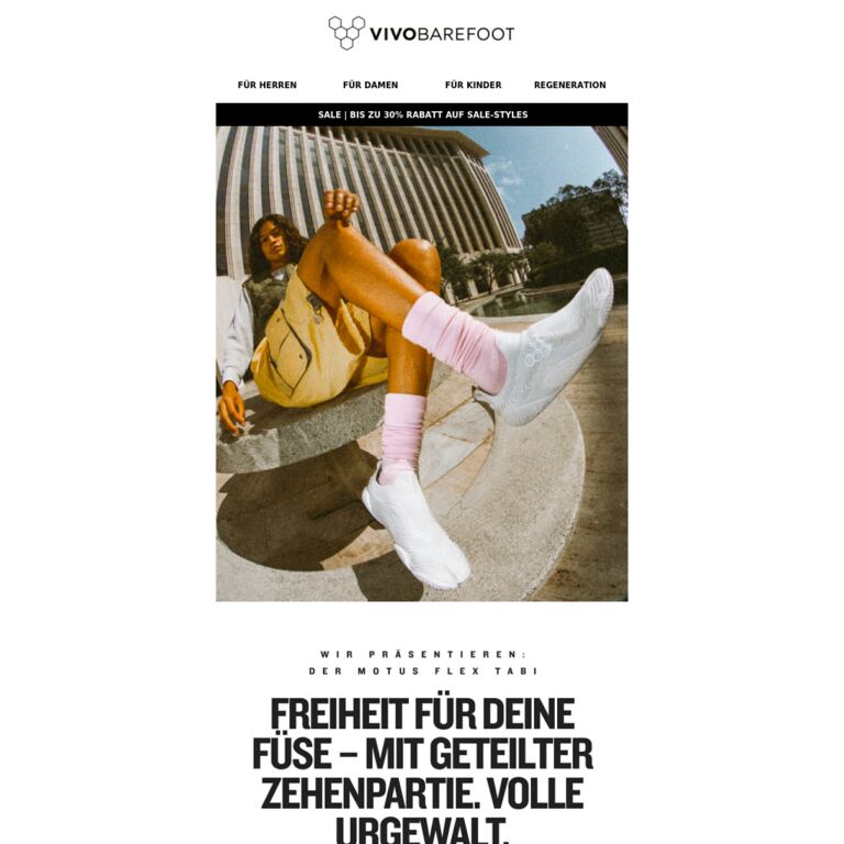 Wir präsentieren: der Motus Flex Tabi - newsletter screenshot