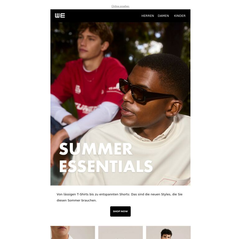 Die neuesten Styles für den Sommer - newsletter screenshot