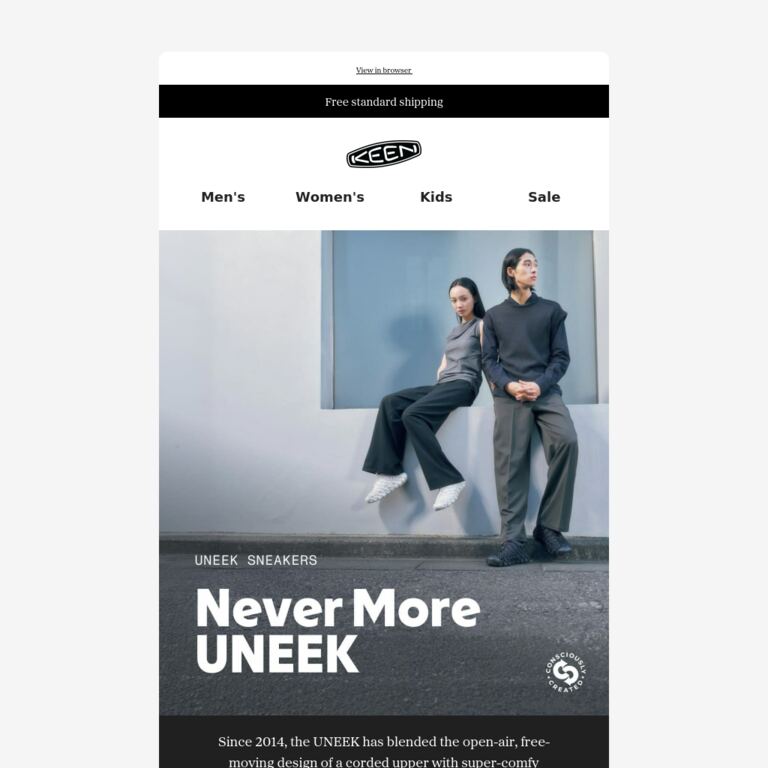 Never More UNEEK - newsletter screenshot