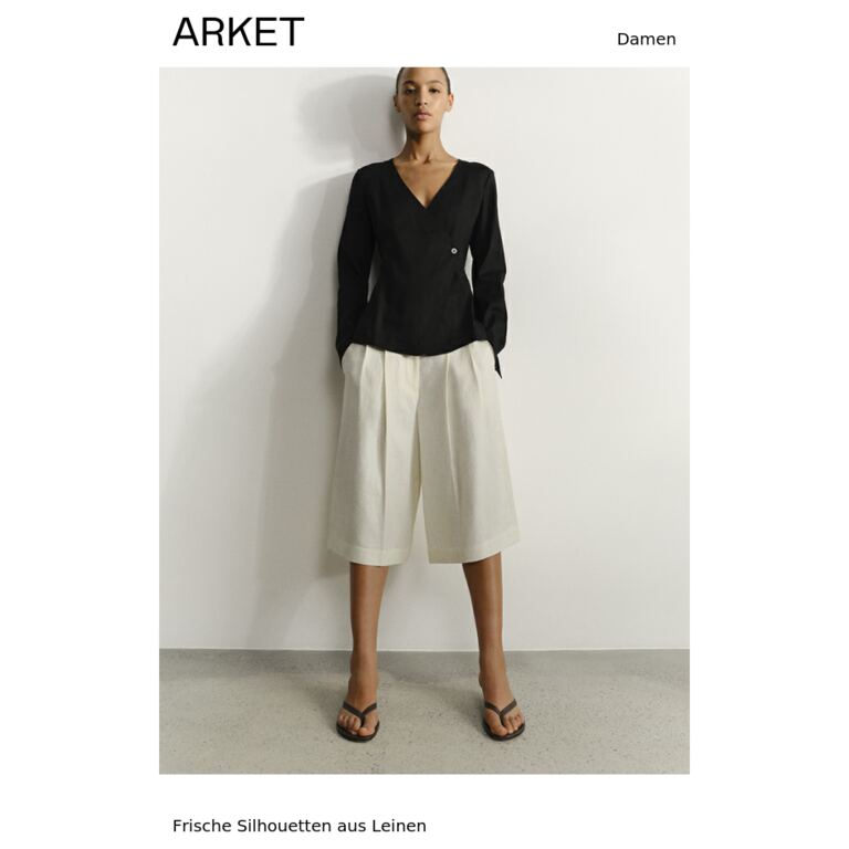 Frische Silhouetten aus Leinen - newsletter screenshot