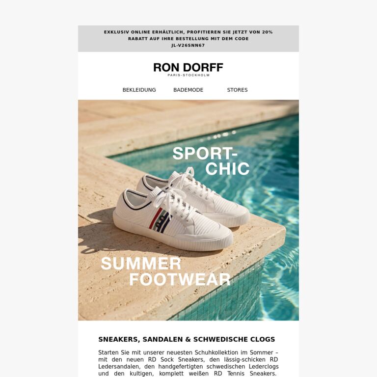 Sportlich-schicke Sommerschuhe - newsletter screenshot
