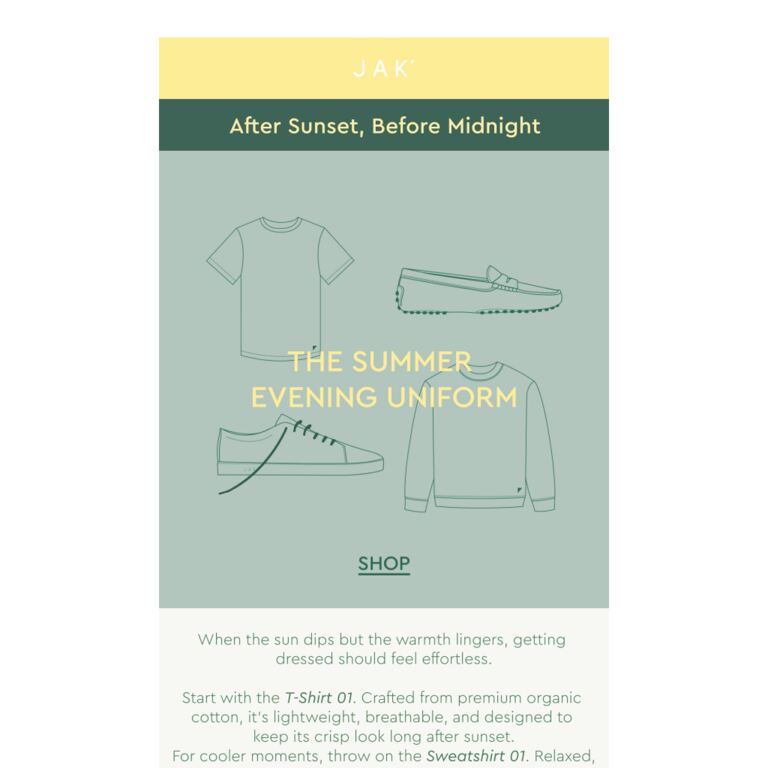 The Summer evening uniform. - newsletter screenshot