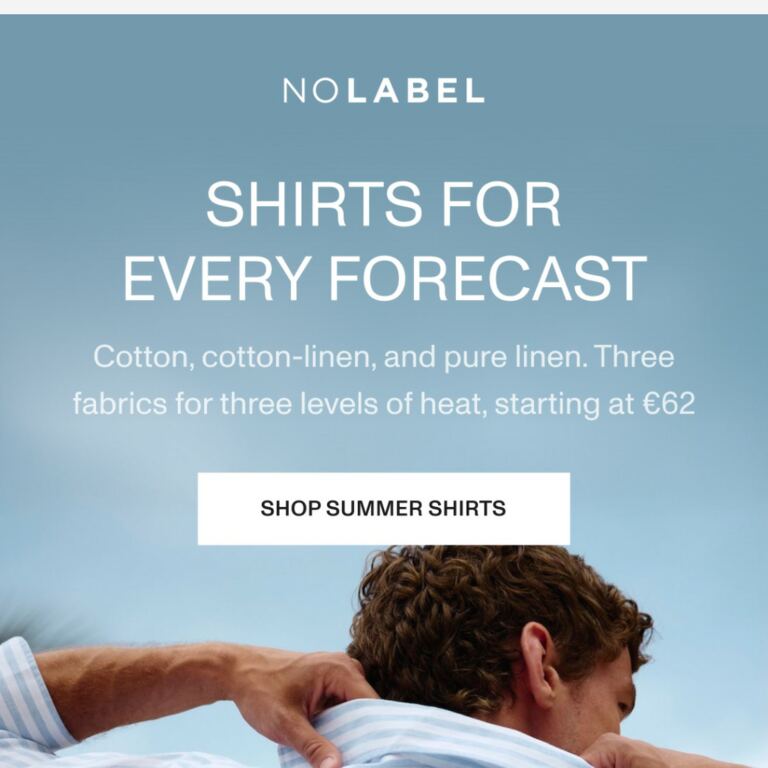 Shirts for every forecast - newsletter screenshot