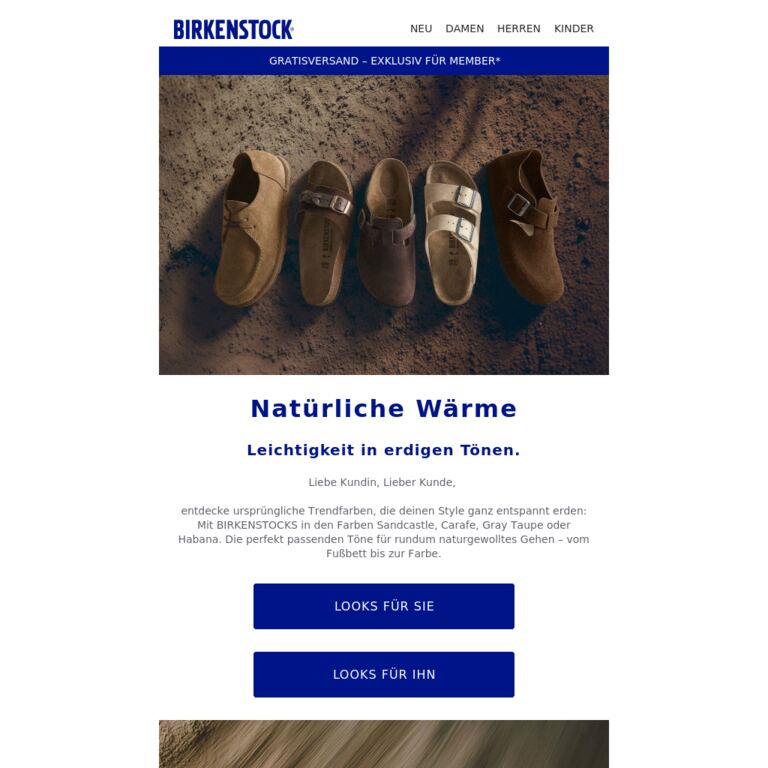 Von Natur aus schön: Erdfarben. - newsletter screenshot