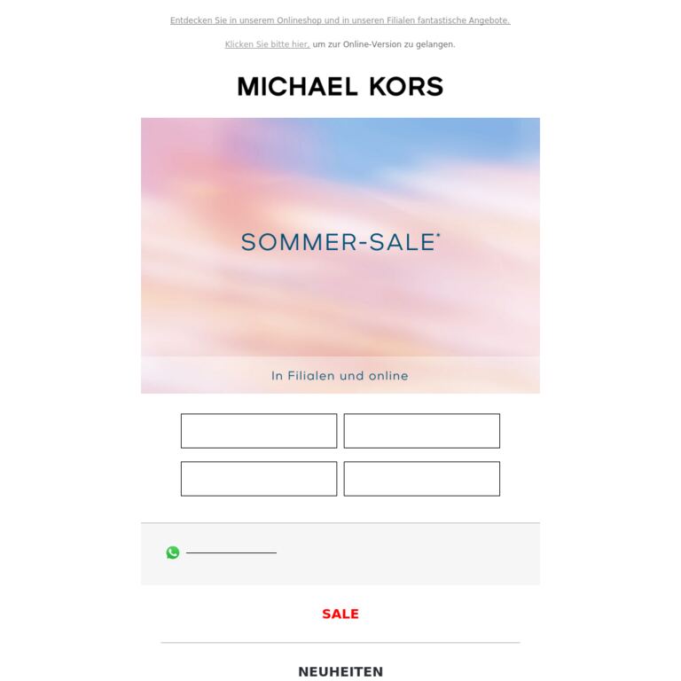 Auf die Plätze, fertig, losshoppen! Jetzt im Sommer-Sale - newsletter screenshot