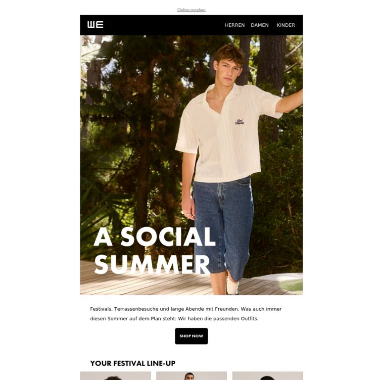 Outfits für einen geselligen Sommer - newsletter screenshot