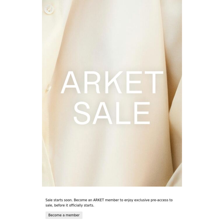 SALE – Exclusive pre-access for members only - newsletter screenshot