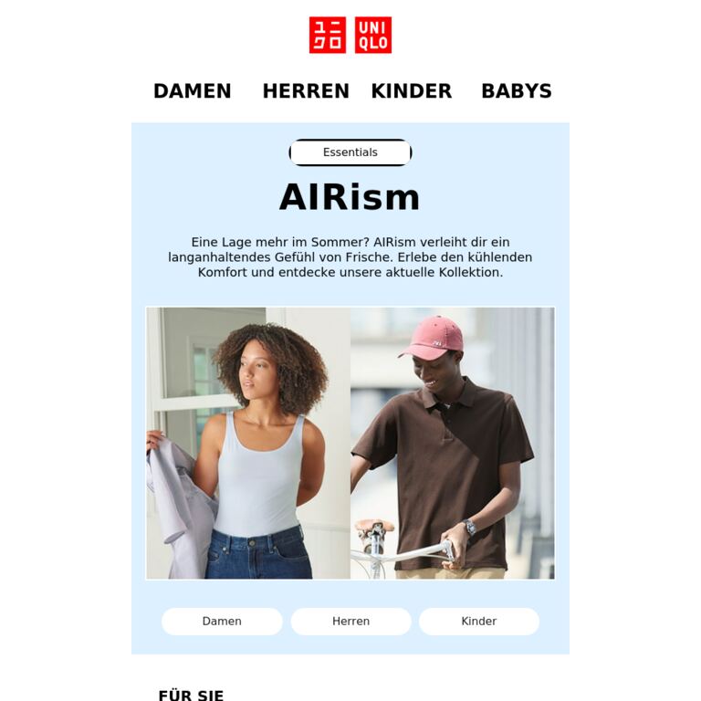 Perfekt für den Sommer - newsletter screenshot