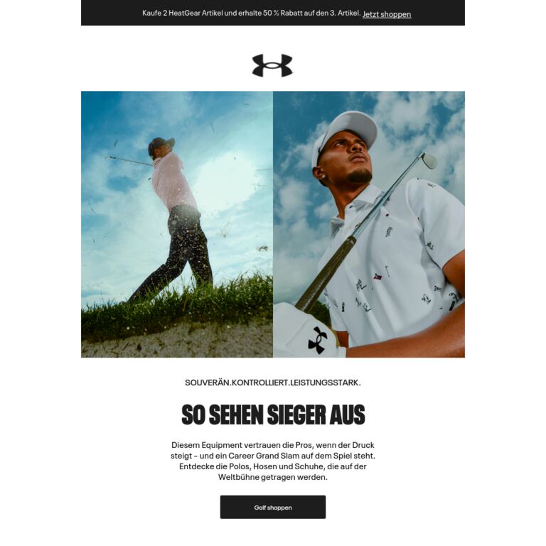 Deine Golf-Outfits für den Sommer - newsletter screenshot