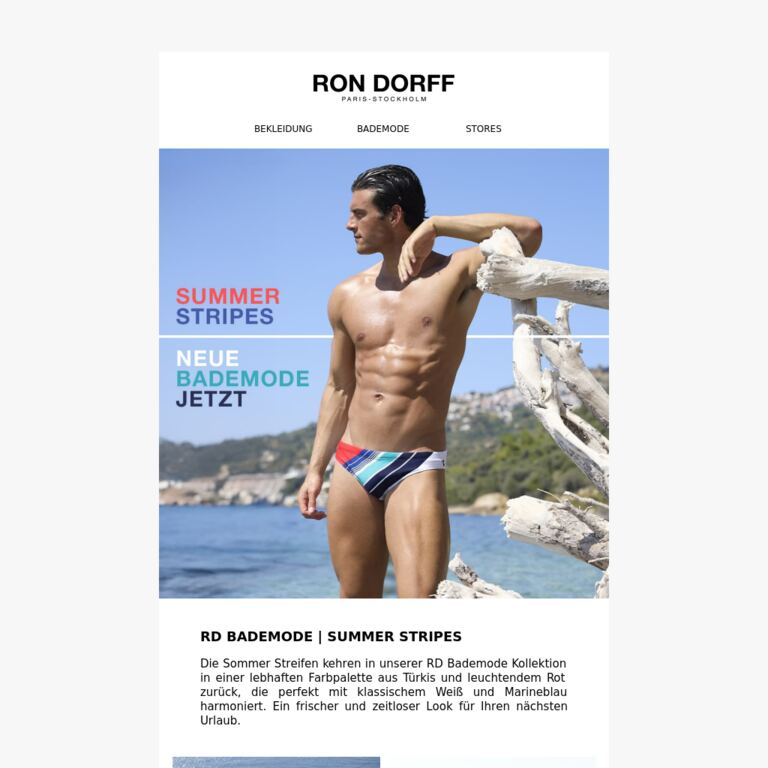Neue RD Bademode - newsletter screenshot