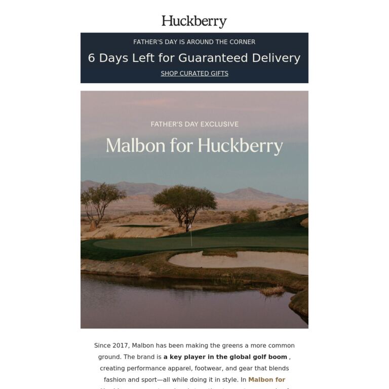 Limited Drop: Malbon for Huckberry - newsletter screenshot