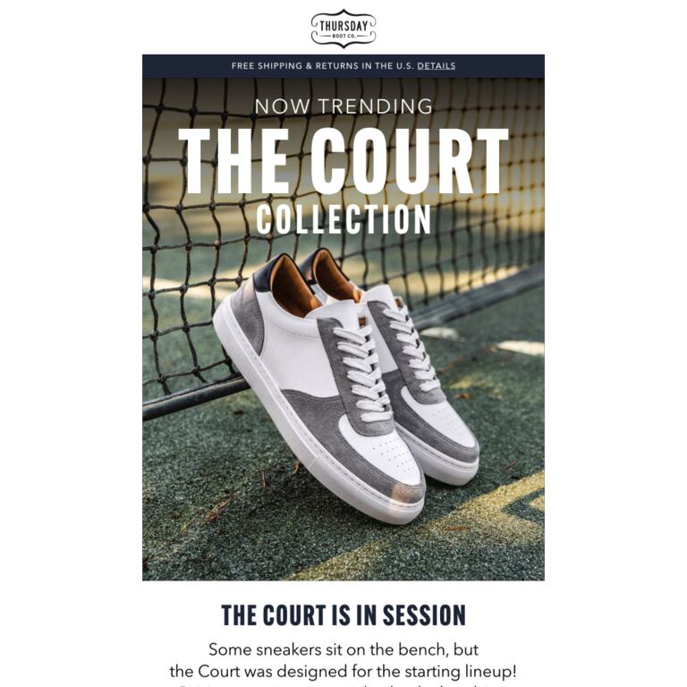 Let’s Hit the Court! - newsletter screenshot