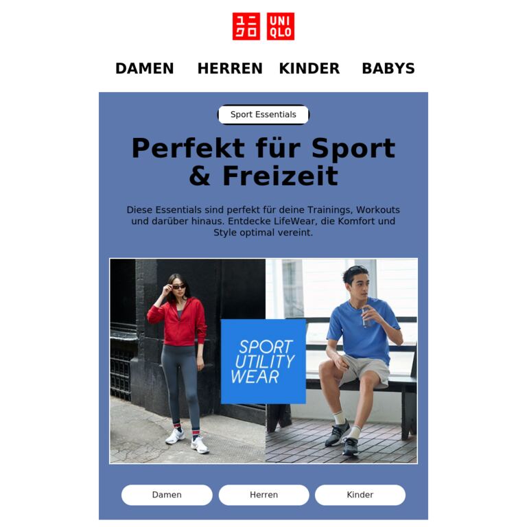 Deine Motivation, unsere Essentials - newsletter screenshot