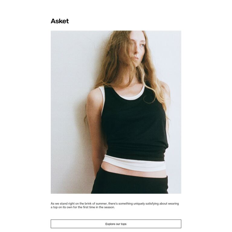 Tops for summer - newsletter screenshot