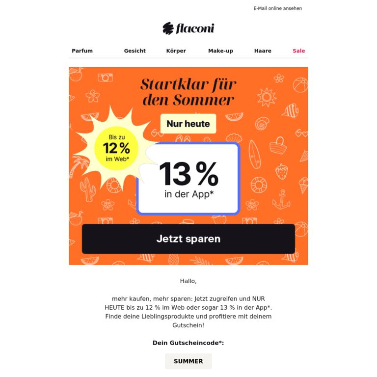 13 %-Gutschein auf...❓ - newsletter screenshot