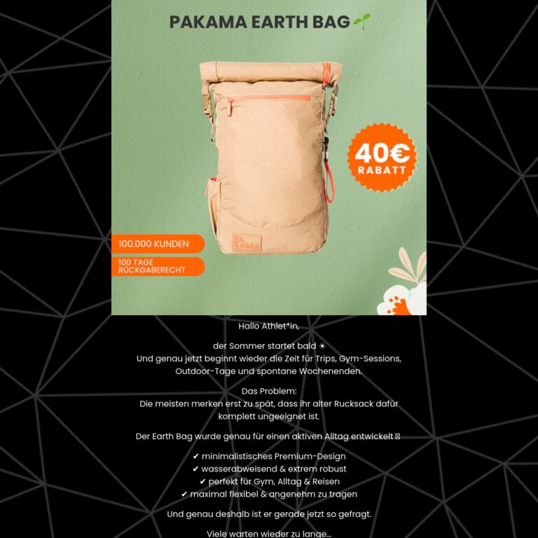 ☀️ Sommer, Reisen, Abenteuer - ein Bag für alles - newsletter screenshot