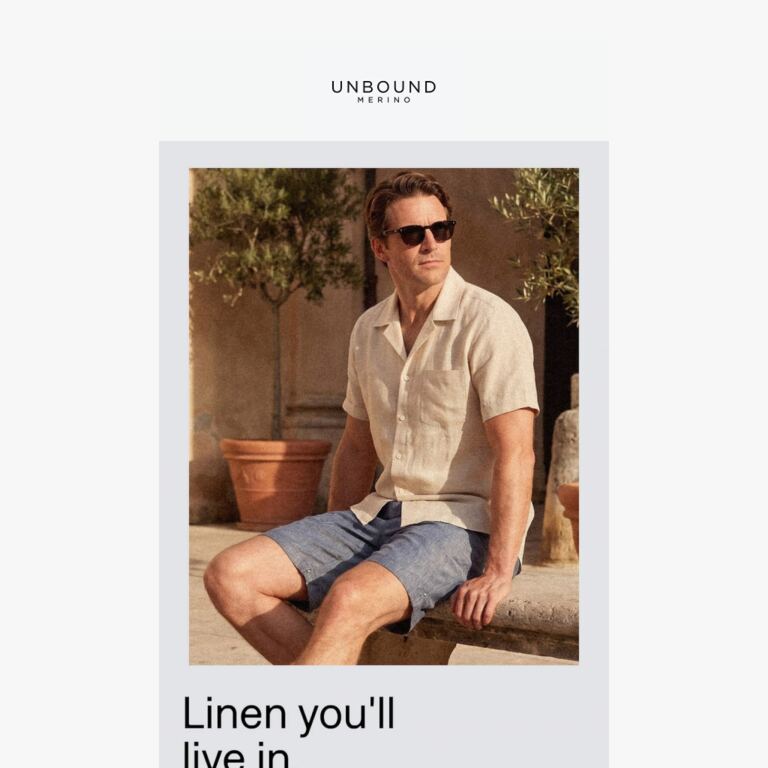 The Merino Linen Collection Is Live 😎 - newsletter screenshot