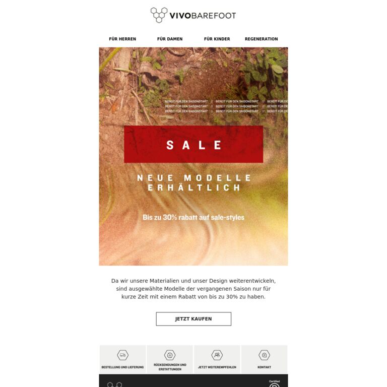 SALE | Neue Modelle erhältlich - newsletter screenshot