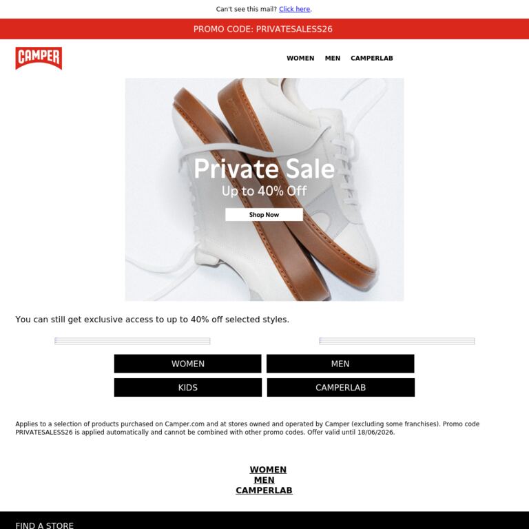 Still Private. Still Up to 40% Off. - newsletter screenshot