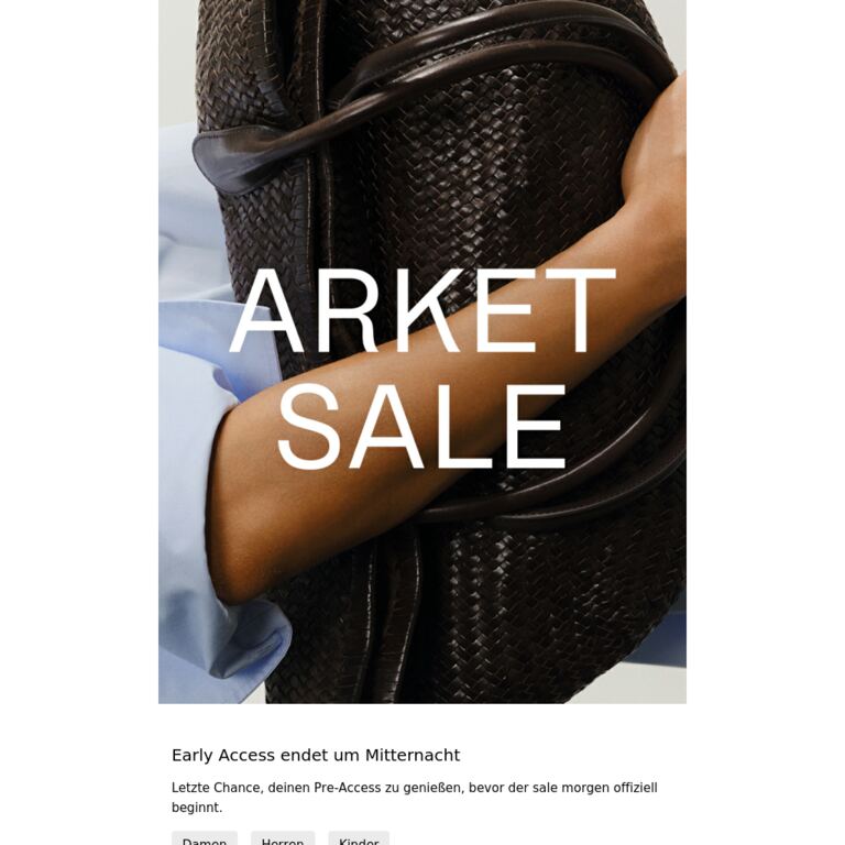 PRE-ACESS ZUM SALE – letzte Chance - newsletter screenshot