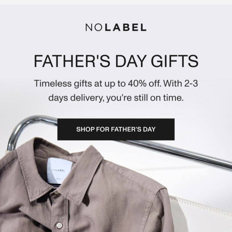 Timeless Father's Day gifts at up to 40% off - newsletter screenshot