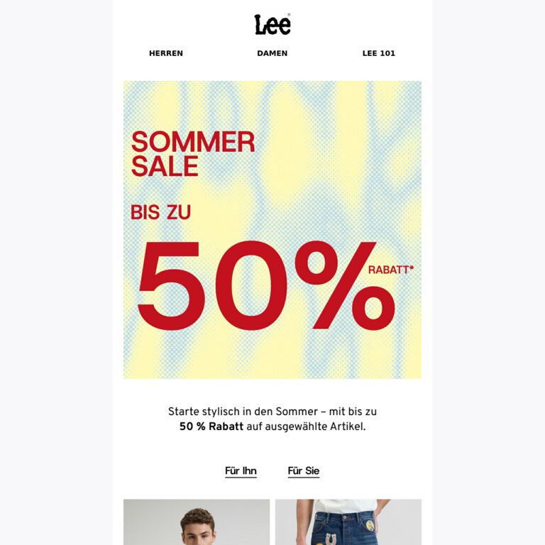 SOMMER-SALE - newsletter screenshot