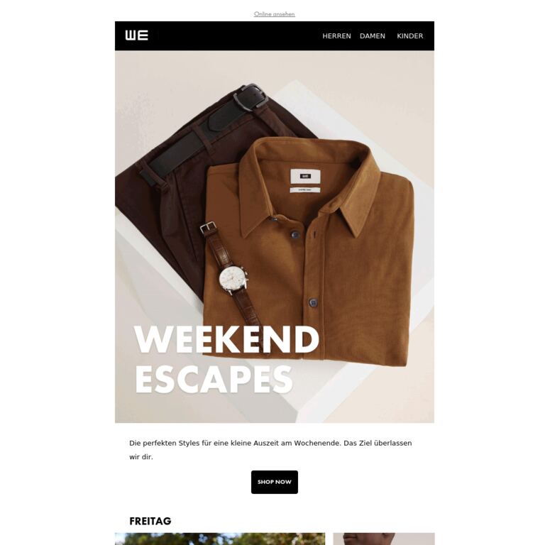 Wochenendtrip? Diese Styles gehören ins Gepäck - newsletter screenshot