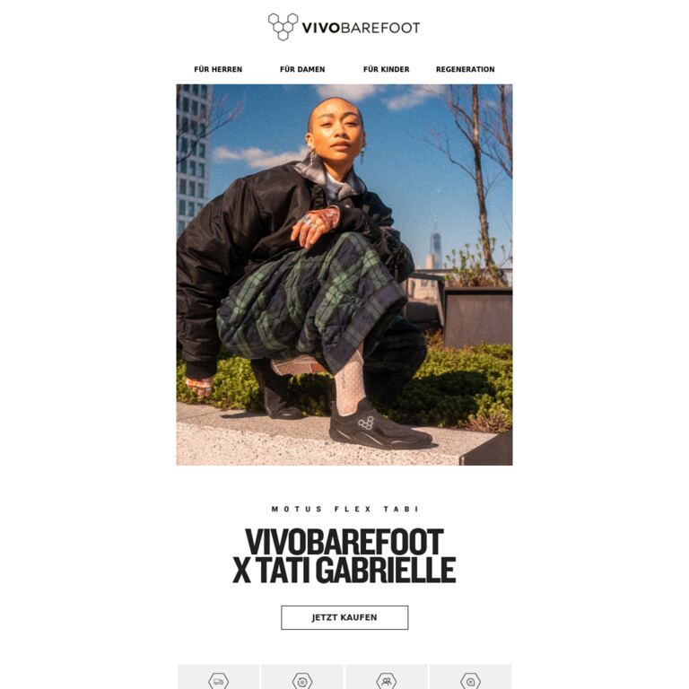Vivobarefoot x Tati Gabrielle - newsletter screenshot