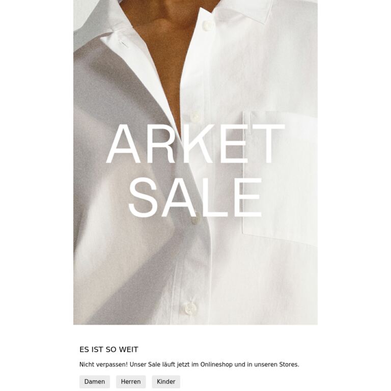 STARTSCHUSS IM SALE - newsletter screenshot