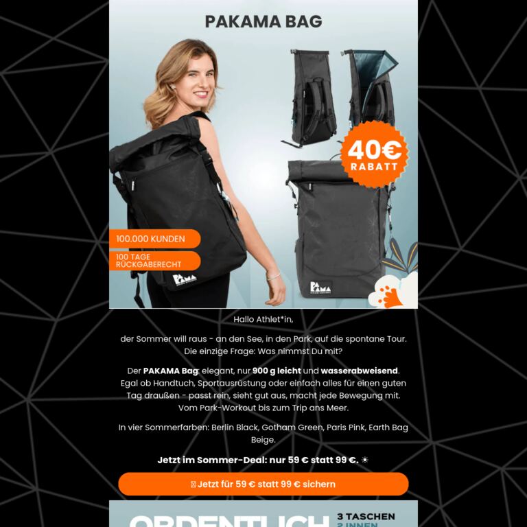 ☀️ Ein Rucksack. Ein ganzer Sommer. - newsletter screenshot