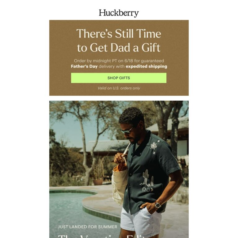The Vacation Edit - newsletter screenshot
