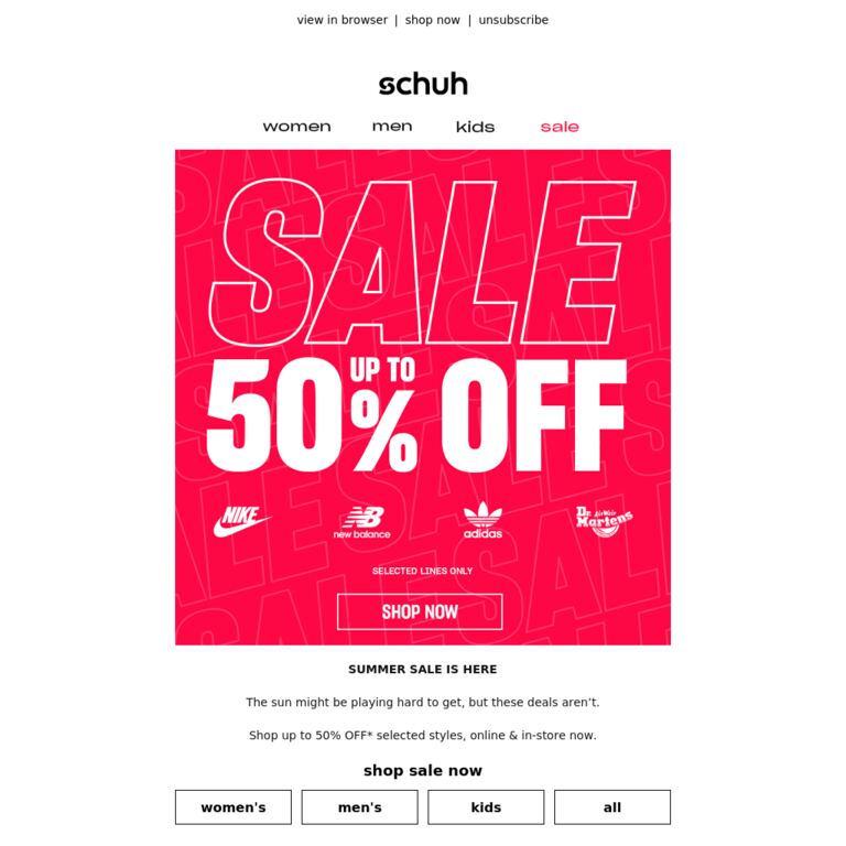 SALE STARTS NOW 🔥 - newsletter screenshot