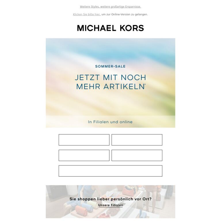 Wir legen beim Sale einen drauf – noch mehr Artikel - newsletter screenshot