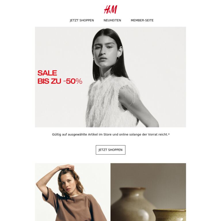 Bis zu -50%  - newsletter screenshot