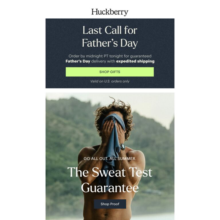 Introducing: The Sweat Test Guarantee - newsletter screenshot