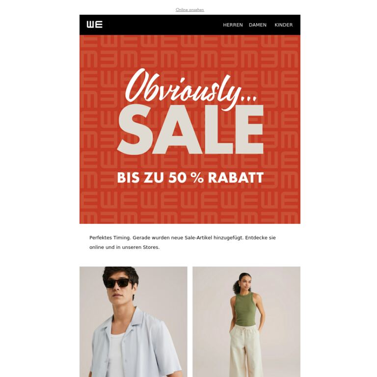 Jetzt noch mehr Sale - newsletter screenshot