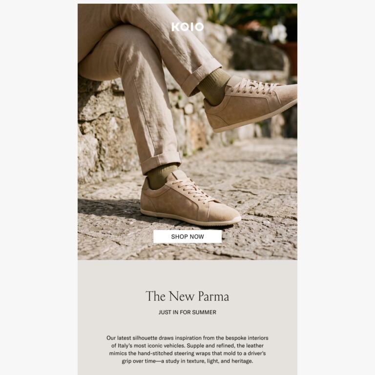New Style: The Parma Suede - newsletter screenshot