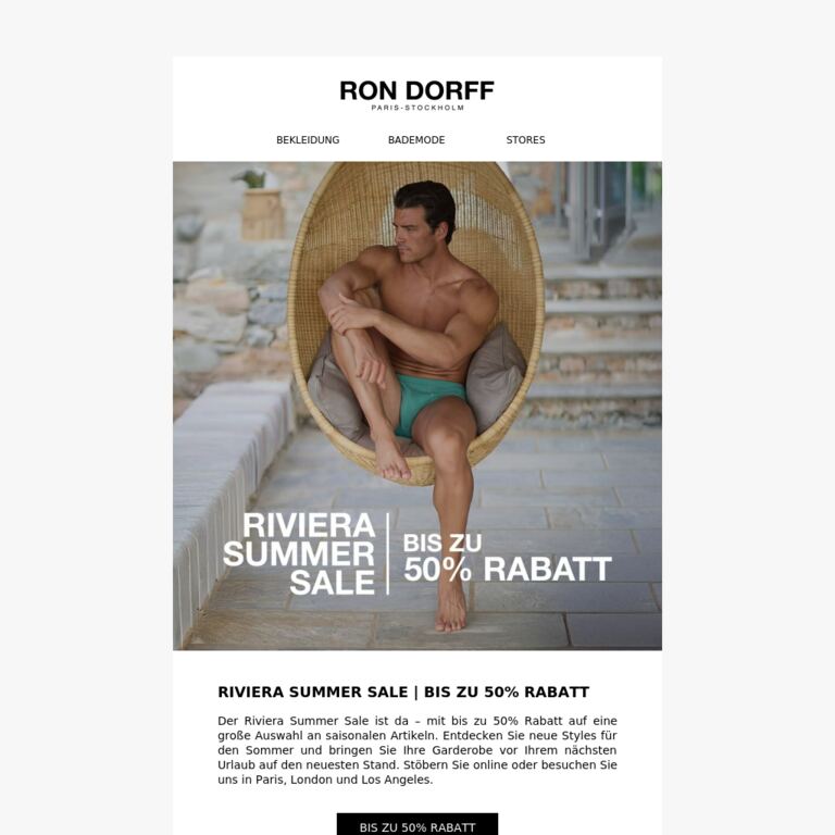 Riviera Summer Sale | Bis zu 50% Rabatt - newsletter screenshot