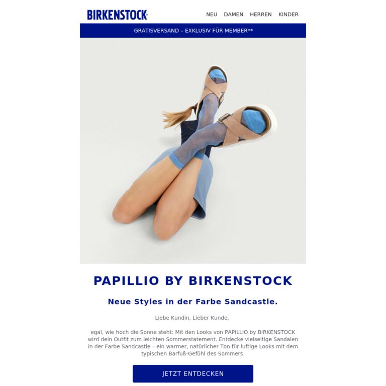 Neue Styles in der Farbe Sandcastle. - newsletter screenshot