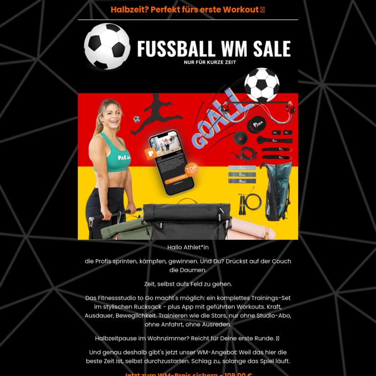 Anpfiff für Deine Bestform ⚽ - newsletter screenshot