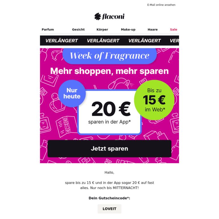 🚨VERLÄNGERT: TOP Gutschein der Woche - newsletter screenshot