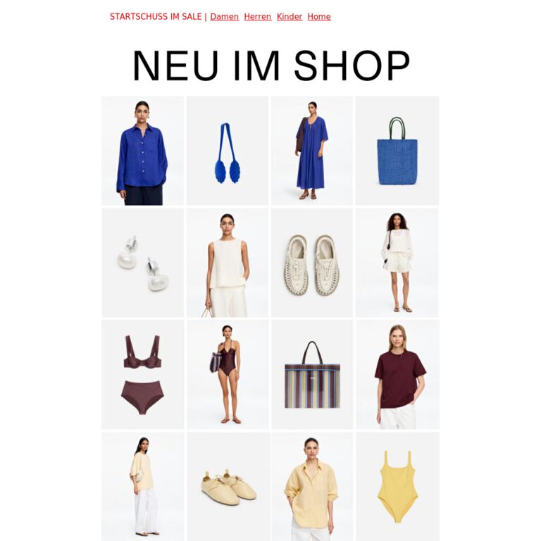 Neues für Damen - newsletter screenshot