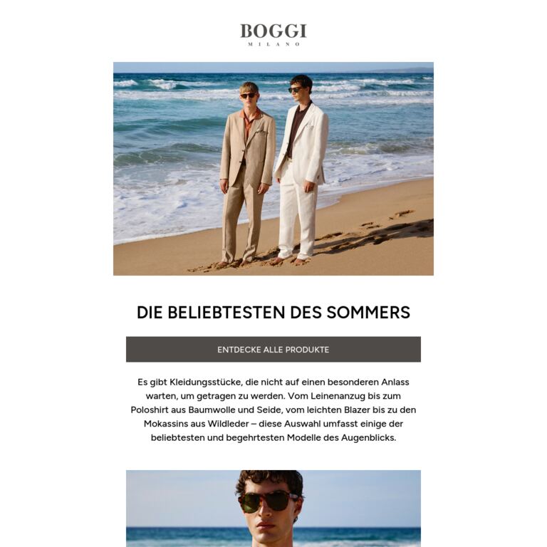 Die begehrtesten Artikel des Sommers - newsletter screenshot