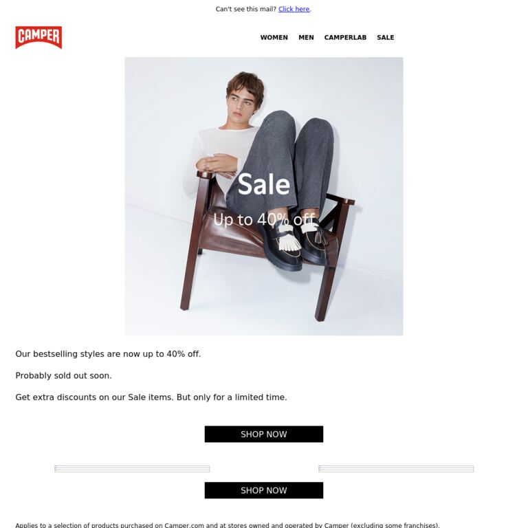 Your Most-Wanted on Sale - Up to 40% Off - newsletter screenshot
