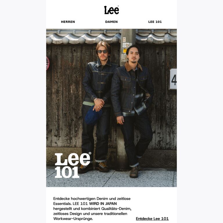 Die Must-Haves von LEE 101 - newsletter screenshot