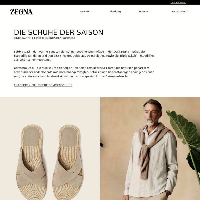 Sommerschuhe, Sommerfarben - newsletter screenshot