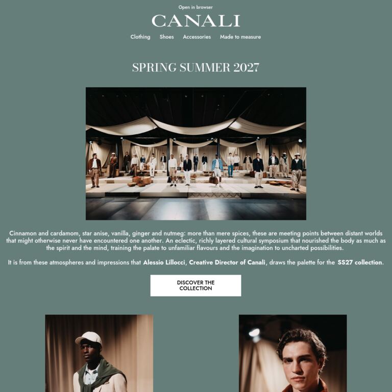 Introducing the Spring Summer 2027 Collection - newsletter screenshot