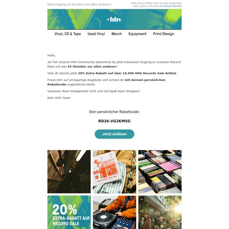 Record Deal: Exklusiver Pre-Access. Sei unter den Ersten! - newsletter screenshot